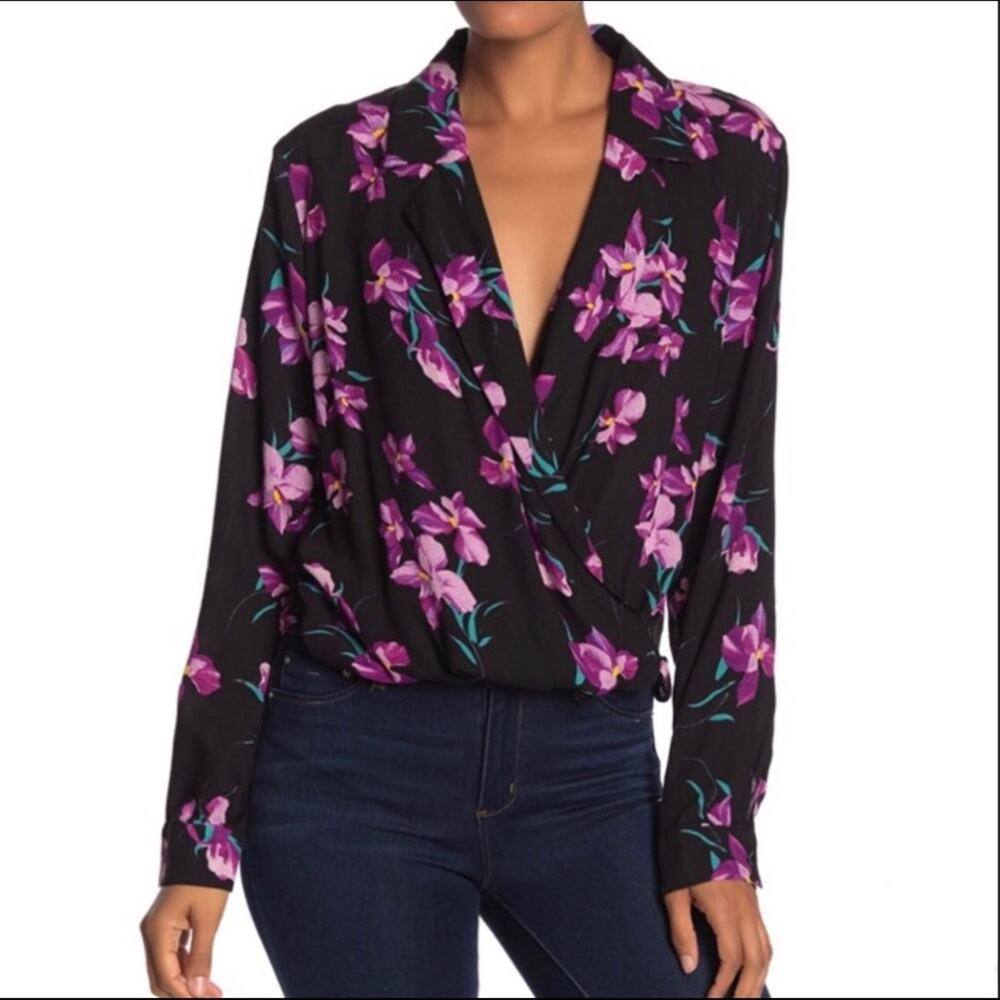 Free Press Bloomtown Floral Print Blouse Small
